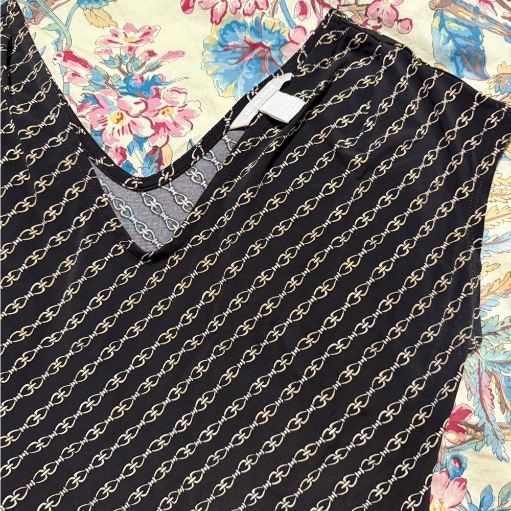 Banana Republic Black and Gold Chain Pattern Jumpsuit